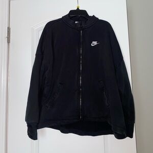 Black Nike Zip-up Jacket with high low back